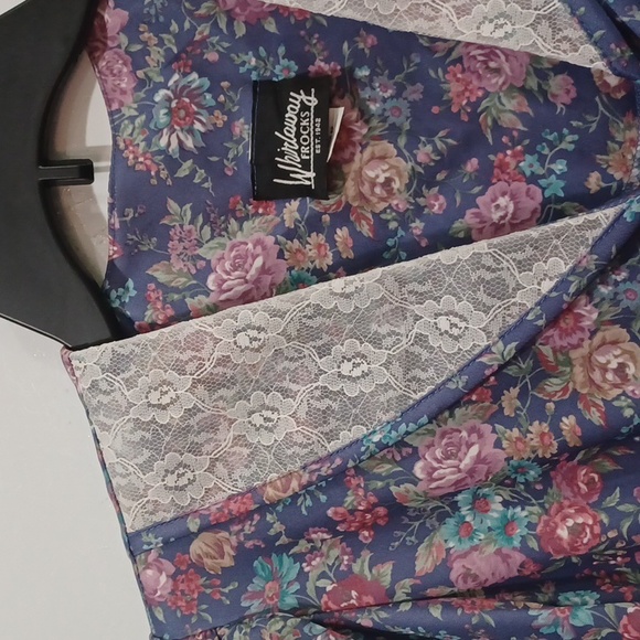 Sz 8P Whirlaway Frocks NWT Blue Flora Deadstock Cottagecore Prairie Dress w/belt - Picture 3 of 12